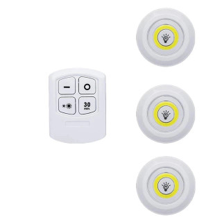 چراغ زیر کابینتی (چراغ سقفی، چراغ مخفی) ریموت دار و باطریخور 3in1 مجموعه 3 عددی